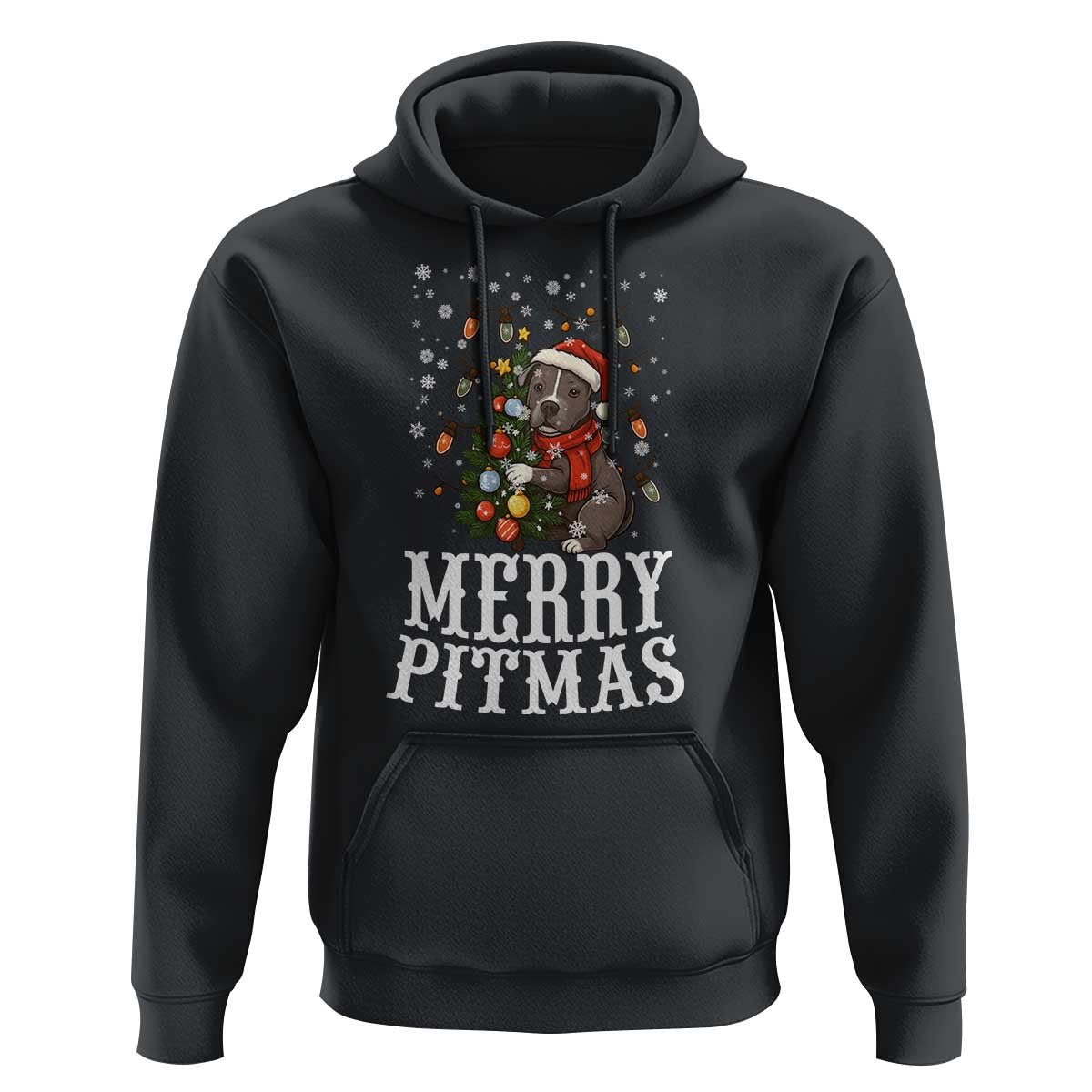 Christmas Pitbull Hoodie Funny Merry Pitmas Tree Hug - Wonder Print Shop