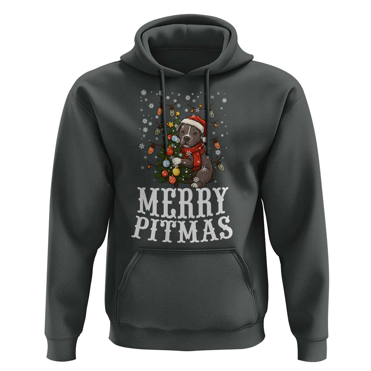 Christmas Pitbull Hoodie Funny Merry Pitmas Tree Hug - Wonder Print Shop