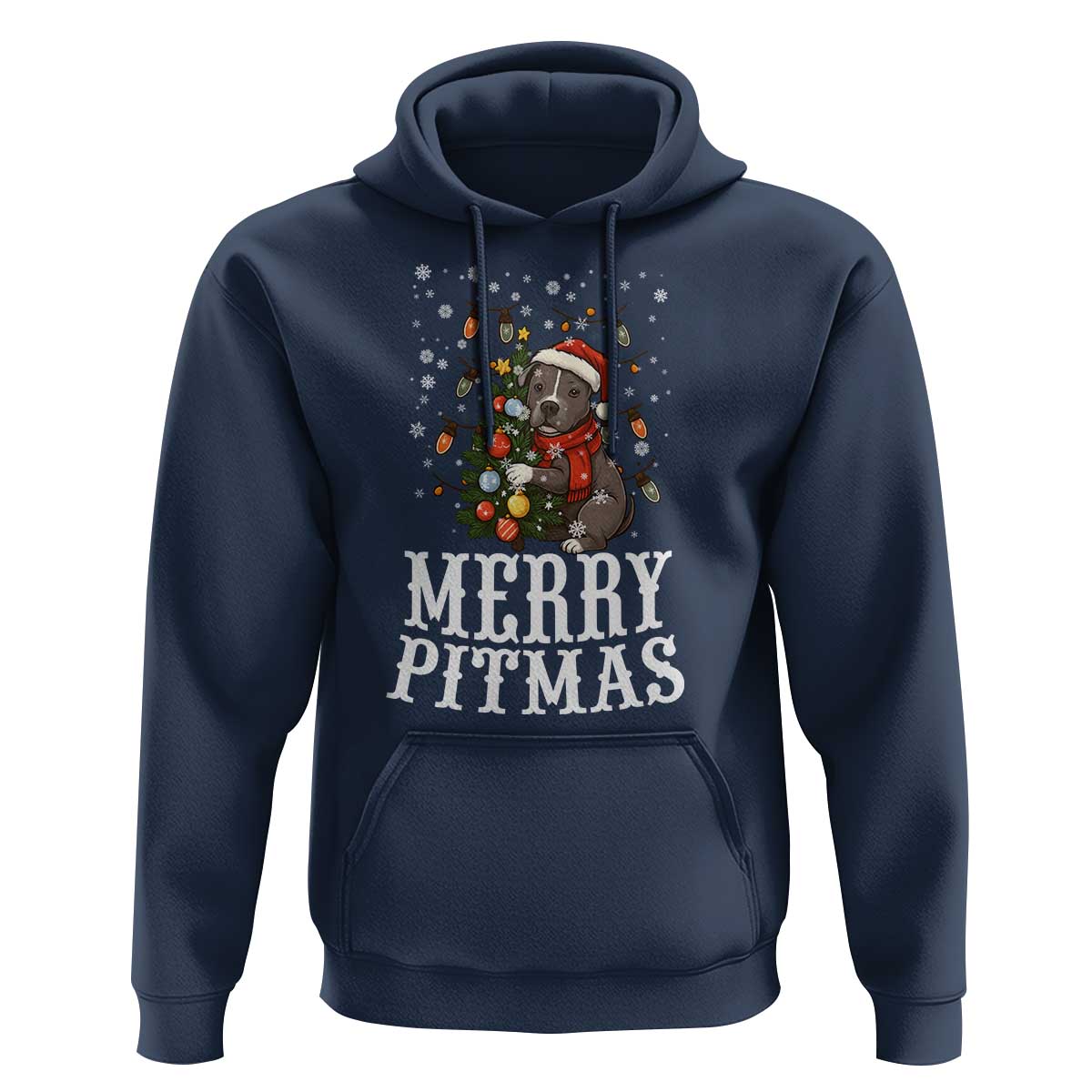 Christmas Pitbull Hoodie Funny Merry Pitmas Tree Hug - Wonder Print Shop