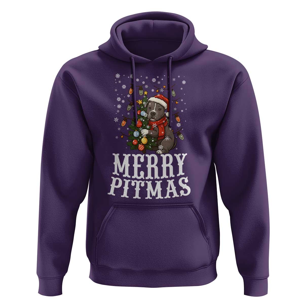 Christmas Pitbull Hoodie Funny Merry Pitmas Tree Hug - Wonder Print Shop