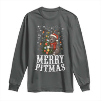 Christmas Pitbull Long Sleeve Shirt Funny Merry Pitmas Tree Hug - Wonder Print Shop