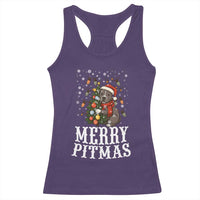 Christmas Pitbull Racerback Tank Top Funny Merry Pitmas Tree Hug - Wonder Print Shop