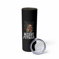 Christmas Pitbull Skinny Tumbler Funny Merry Pitmas Tree Hug