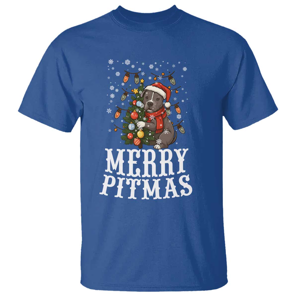 Christmas Pitbull T Shirt Funny Merry Pitmas Tree Hug - Wonder Print Shop