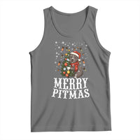 Christmas Pitbull Tank Top Funny Merry Pitmas Tree Hug - Wonder Print Shop