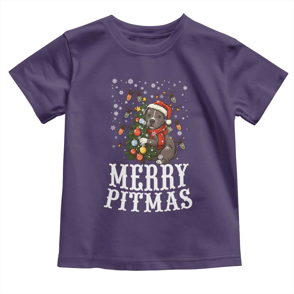 Christmas Pitbull Toddler T Shirt Funny Merry Pitmas Tree Hug - Wonder Print Shop