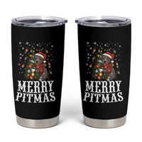 Christmas Pitbull Tumbler Cup Funny Merry Pitmas Tree Hug