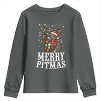 Christmas Pitbull Youth Sweatshirt Funny Merry Pitmas Tree Hug - Wonder Print Shop