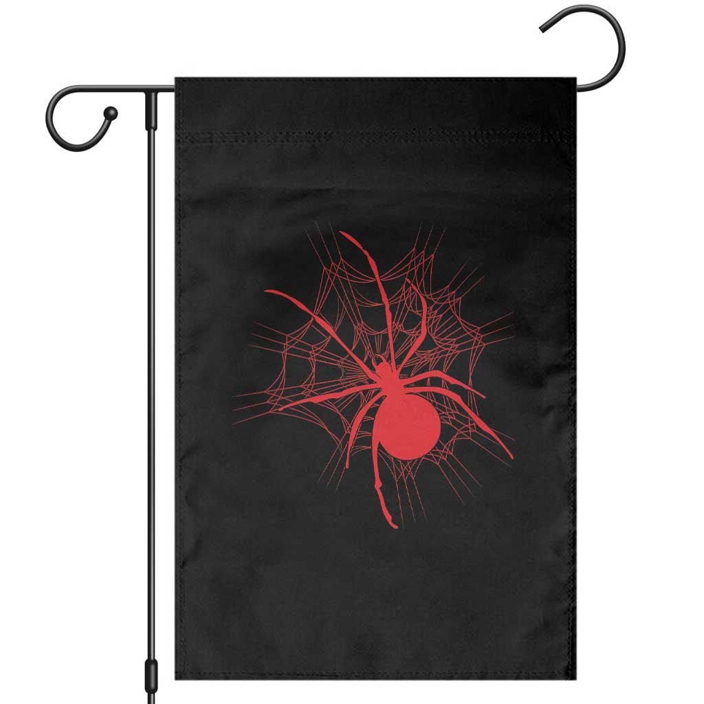 Red Black Widow Spider Garden Flag Gothic Spider Web Vintage Horror Gift