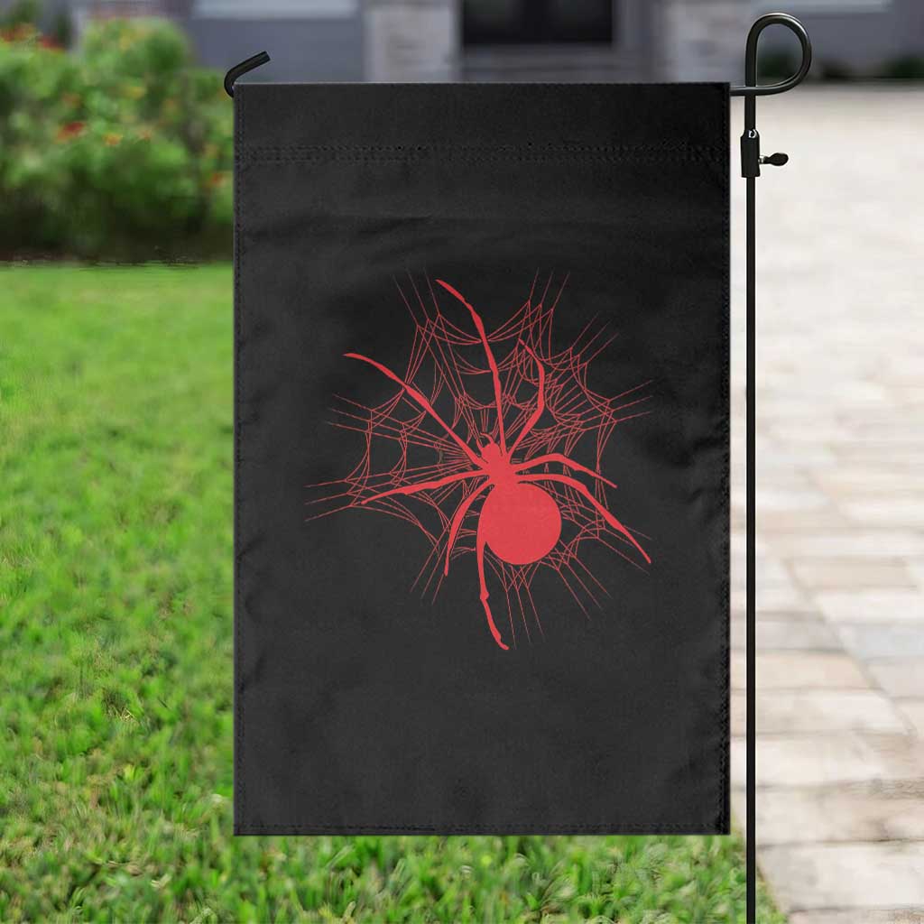 Red Black Widow Spider Garden Flag Gothic Spider Web Vintage Horror Gift