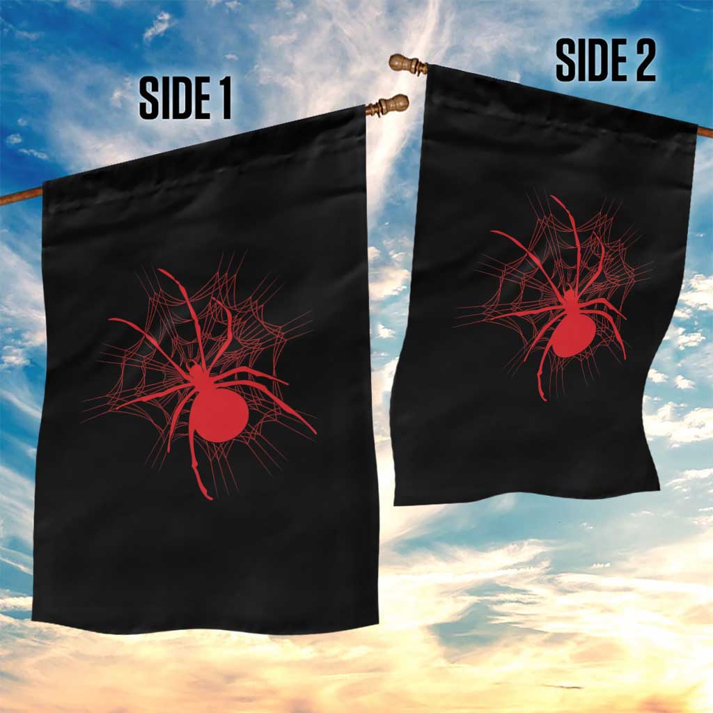 Red Black Widow Spider Garden Flag Gothic Spider Web Vintage Horror Gift