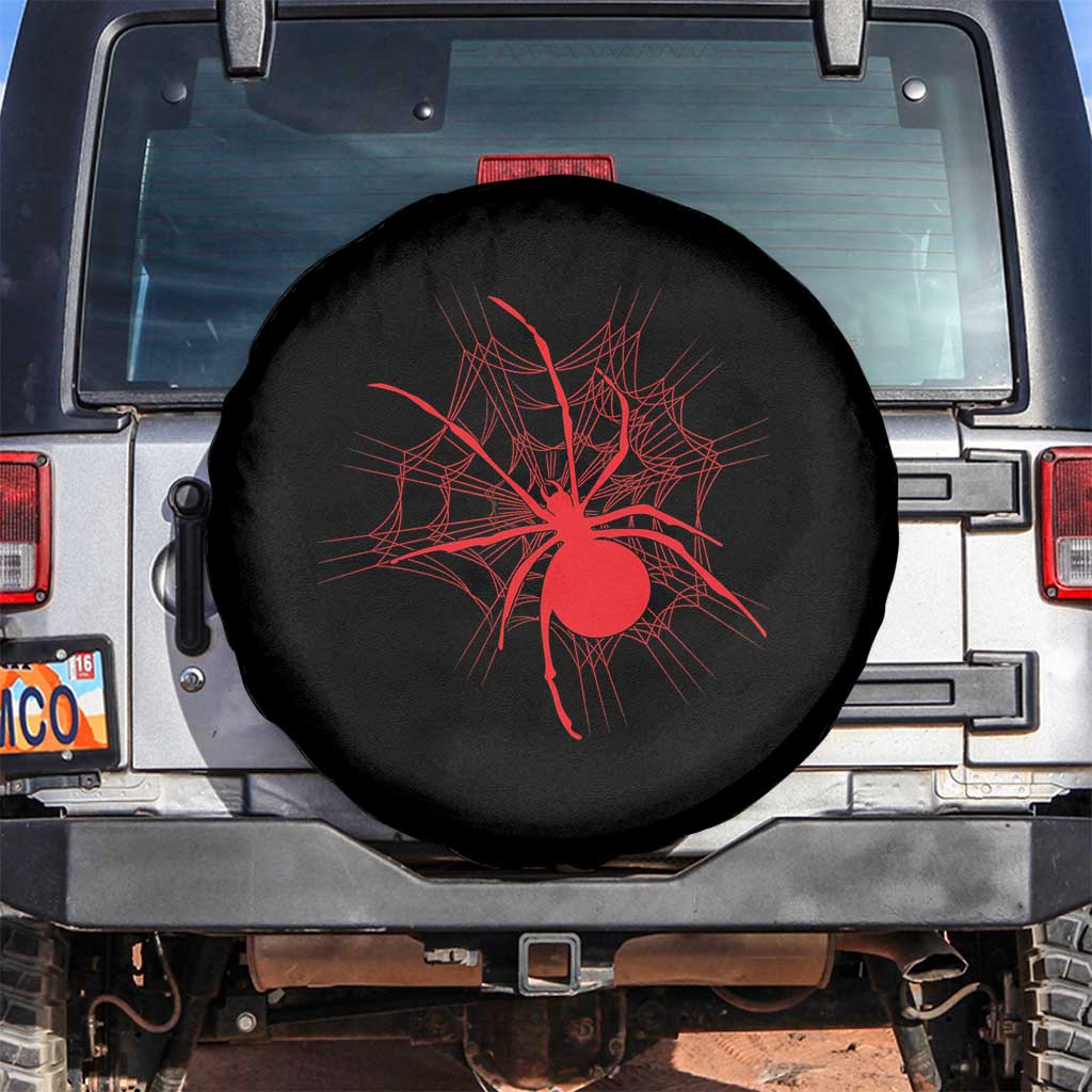 Red Black Widow Spider Spare Tire Cover Gothic Spider Web Vintage Horror Gift