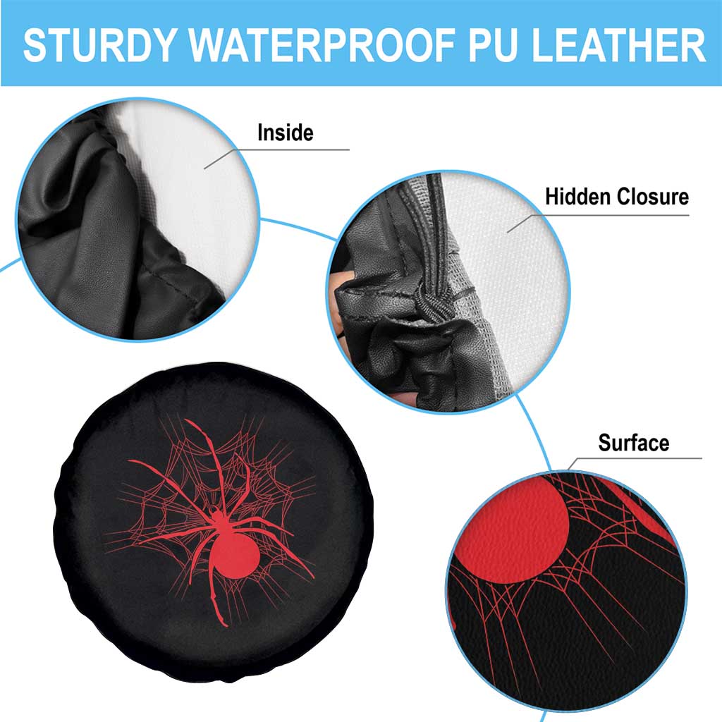 Red Black Widow Spider Spare Tire Cover Gothic Spider Web Vintage Horror Gift