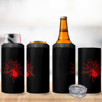Red Black Widow Spider 4 in 1 Can Cooler Tumbler Gothic Spider Web Vintage Horror Gift
