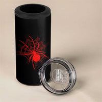 Red Black Widow Spider 4 in 1 Can Cooler Tumbler Gothic Spider Web Vintage Horror Gift