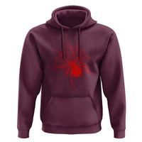 Red Black Widow Spider Hoodie Gothic Spider Web Vintage Horror Gift