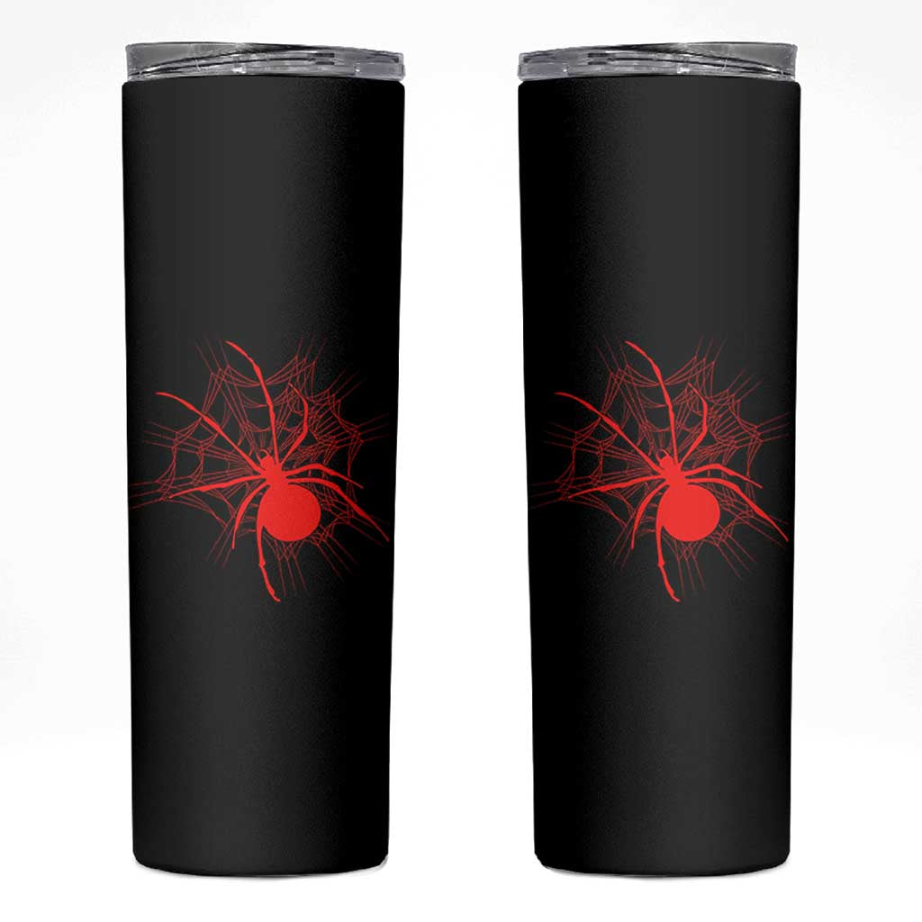 Red Black Widow Spider Skinny Tumbler Gothic Spider Web Vintage Horror Gift