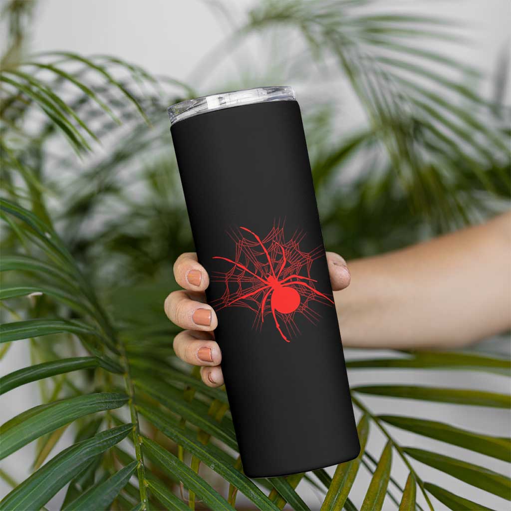 Red Black Widow Spider Skinny Tumbler Gothic Spider Web Vintage Horror Gift