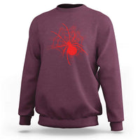 Red Black Widow Spider Sweatshirt Gothic Spider Web Vintage Horror Gift