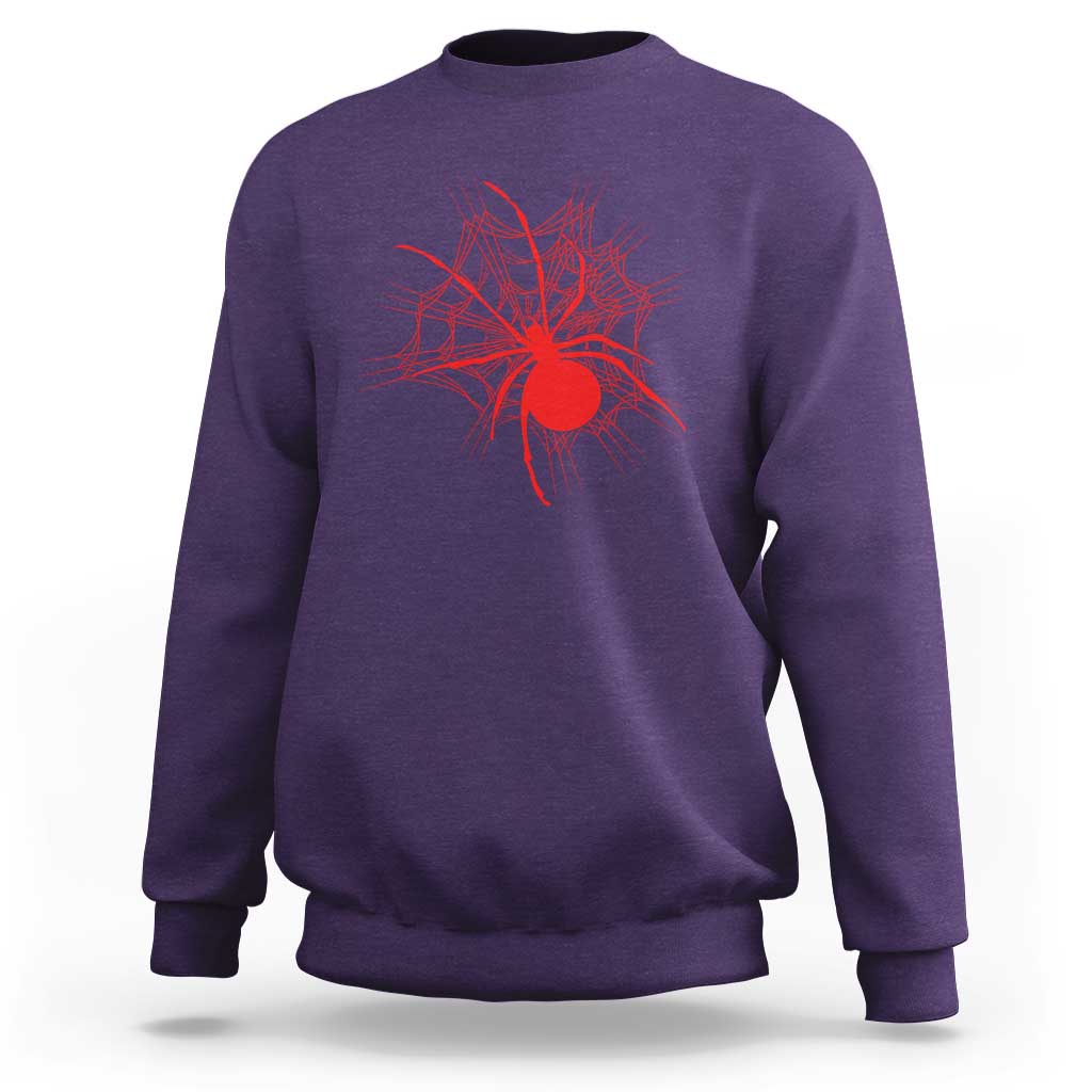 Red Black Widow Spider Sweatshirt Gothic Spider Web Vintage Horror Gift