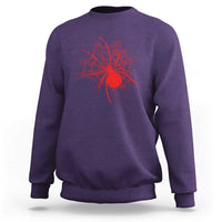 Red Black Widow Spider Sweatshirt Gothic Spider Web Vintage Horror Gift