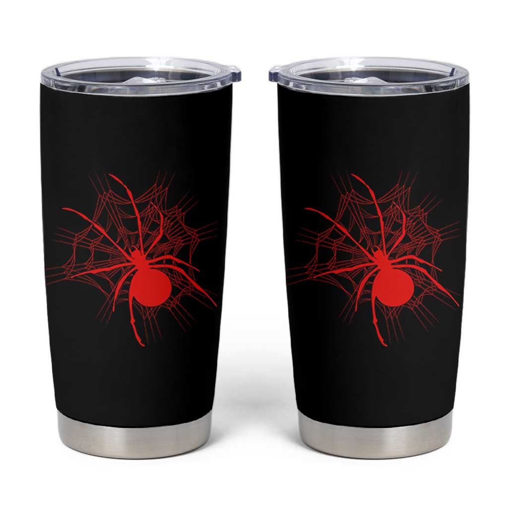 Red Black Widow Spider Tumbler Cup Gothic Spider Web Vintage Horror Gift