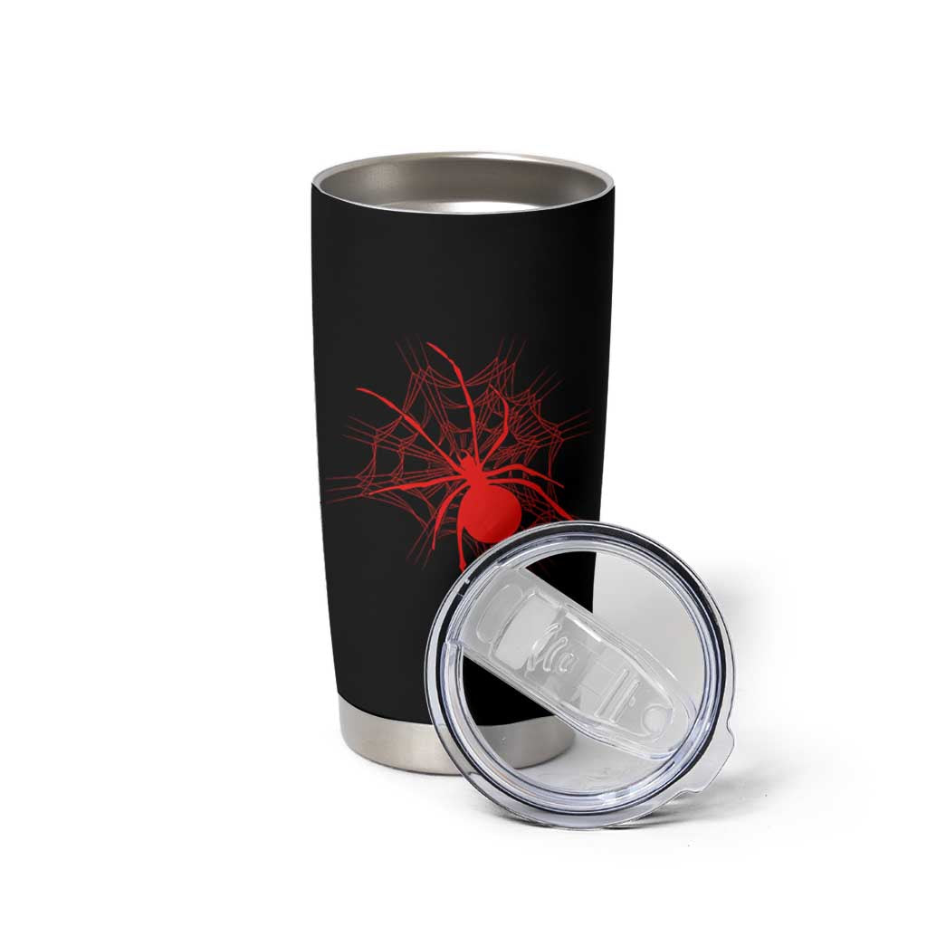 Red Black Widow Spider Tumbler Cup Gothic Spider Web Vintage Horror Gift