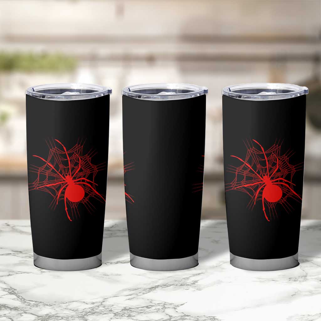 Red Black Widow Spider Tumbler Cup Gothic Spider Web Vintage Horror Gift