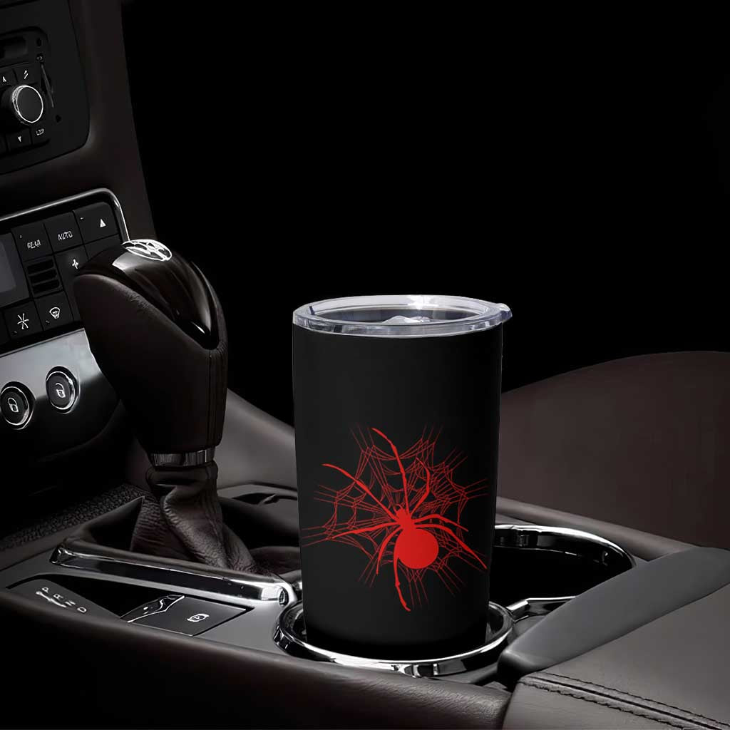 Red Black Widow Spider Tumbler Cup Gothic Spider Web Vintage Horror Gift