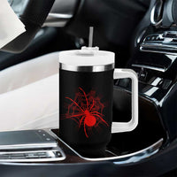 Red Black Widow Spider Tumbler With Handle Gothic Spider Web Vintage Horror Gift