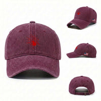 Red Black Widow Spider Washed Cotton Baseball Cap Gothic Spider Web Vintage Horror Gift