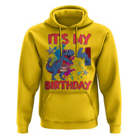 Dino Spider Its My 4th Birthday Hoodie Dinosaur Gift For Boys