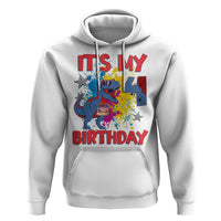 Dino Spider Its My 4th Birthday Hoodie Dinosaur Gift For Boys