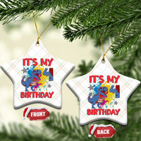 Dino Spider Its My 4th Birthday Ceramic Ornament Dinosaur Gift For Boys