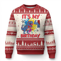 Dino Spider Its My 4th Birthday Ugly Christmas Sweater Dinosaur Gift For Boys