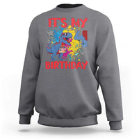 Dino Spider Its My 4th Birthday Sweatshirt Dinosaur Gift For Boys