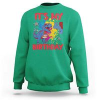 Dino Spider Its My 4th Birthday Sweatshirt Dinosaur Gift For Boys