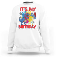 Dino Spider Its My 4th Birthday Sweatshirt Dinosaur Gift For Boys
