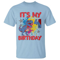 Dino Spider Its My 4th Birthday T Shirt Dinosaur Gift For Boys