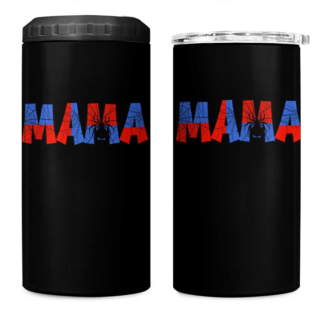 Spooky Mama Spider Web 4 in 1 Can Cooler Tumbler Cute Halloween Mom Gift