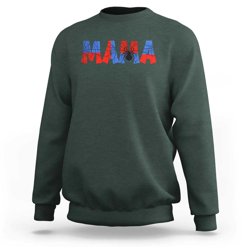 Spooky Mama Spider Web Sweatshirt Cute Halloween Mom Gift