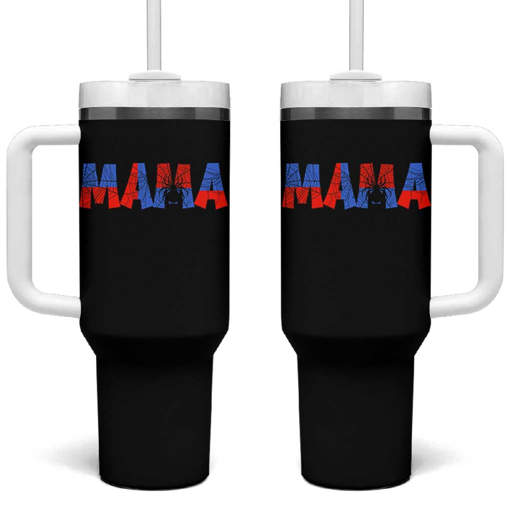 Spooky Mama Spider Web Tumbler With Handle Cute Halloween Mom Gift