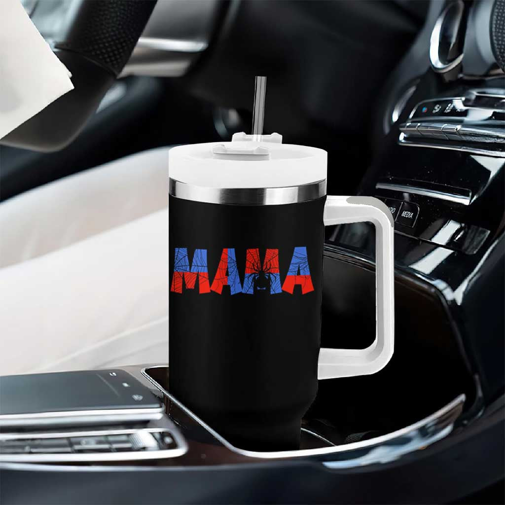 Spooky Mama Spider Web Tumbler With Handle Cute Halloween Mom Gift