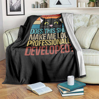 Vintage Black Cat Throw Blanket Does This Shirt Make Me Look Professionally Developed