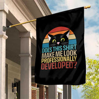 Vintage Black Cat Garden Flag Does This Shirt Make Me Look Professionally Developed