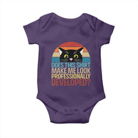 Vintage Black Cat Baby Onesie Does This Shirt Make Me Look Professionally Developed