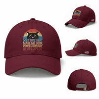 Vintage Black Cat Baseball Cap Does This Shirt Make Me Look Professionally Developed
