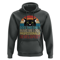 Vintage Black Cat Hoodie Does This Shirt Make Me Look Professionally Developed