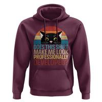 Vintage Black Cat Hoodie Does This Shirt Make Me Look Professionally Developed