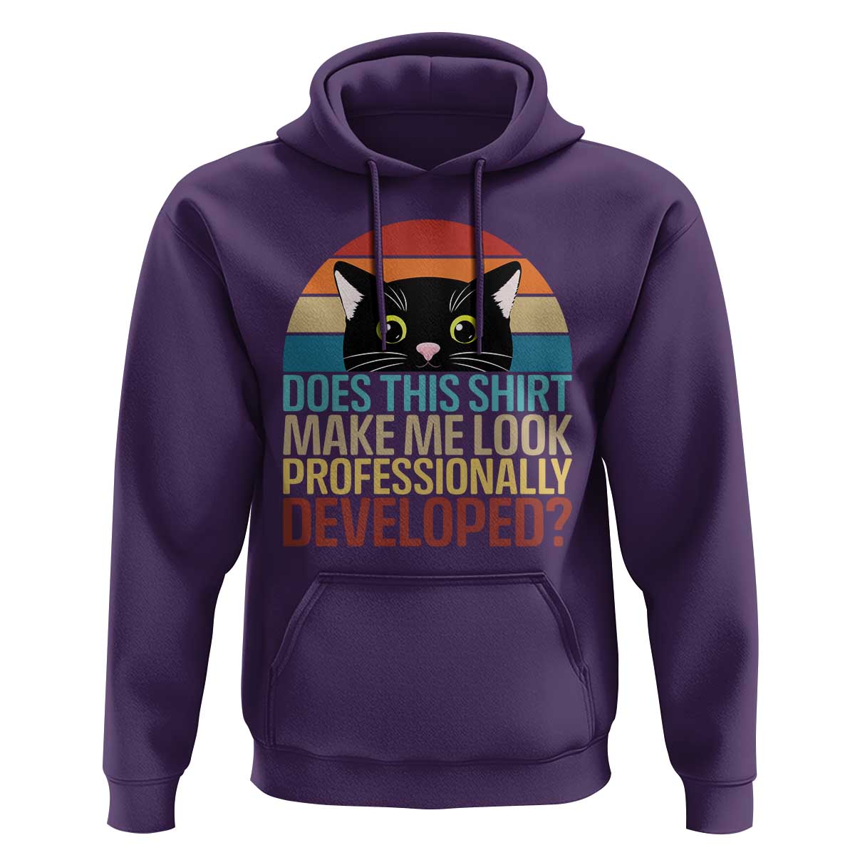 Vintage Black Cat Hoodie Does This Shirt Make Me Look Professionally Developed